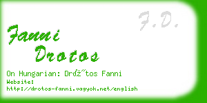 fanni drotos business card